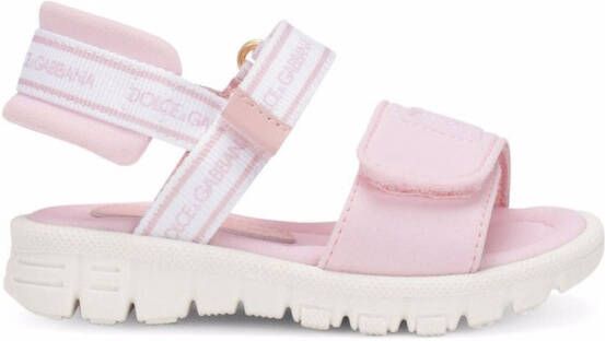 Dolce & Gabbana Kids Sandalen met klittenband Roze