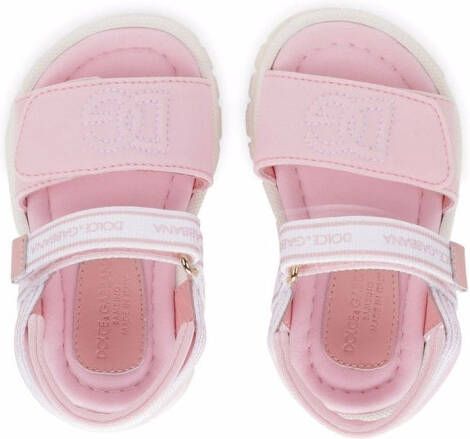 Dolce & Gabbana Kids Sandalen met klittenband Roze