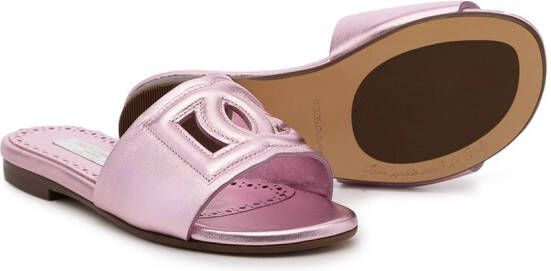 Dolce & Gabbana Kids DG Millenials leren sandalen Roze