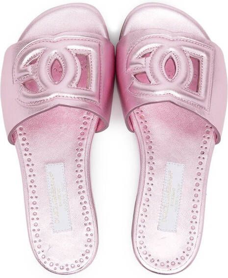 Dolce & Gabbana Kids DG Millenials leren sandalen Roze