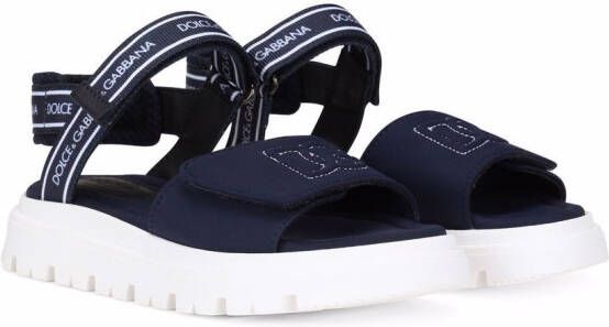 Dolce & Gabbana Kids Sandalen met klittenband Blauw