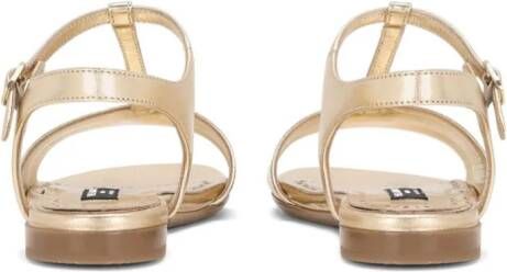 Dolce & Gabbana Kids Sandalen met logoplakkaat Goud