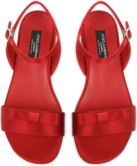 Dolce & Gabbana Kids Sandalen met logoplakkaat Rood
