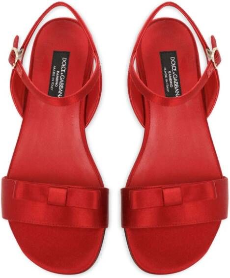 Dolce & Gabbana Kids Sandalen met logoplakkaat Rood