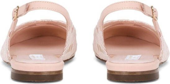 Dolce & Gabbana Kids Slingback sandalen met DG-logo met kant Roze