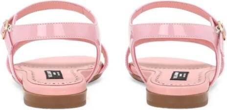 Dolce & Gabbana Kids Sandalen met logoplakkaat Roze