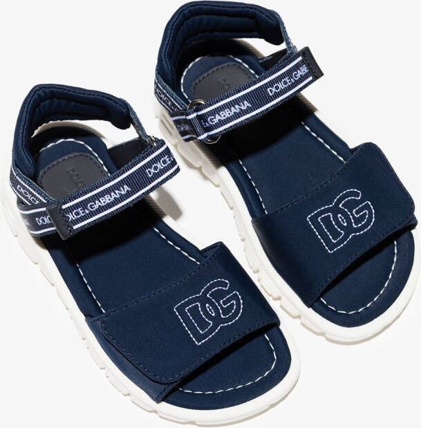 Dolce & Gabbana Kids Sandalen met logoprint Blauw