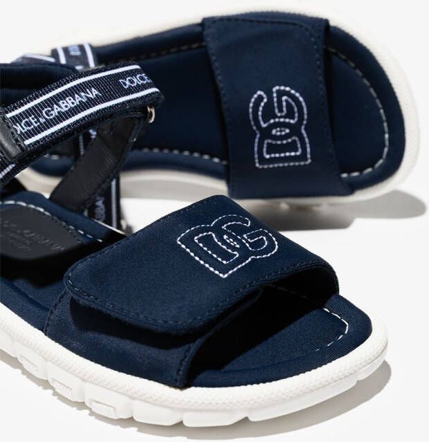 Dolce & Gabbana Kids Sandalen met logoprint Blauw