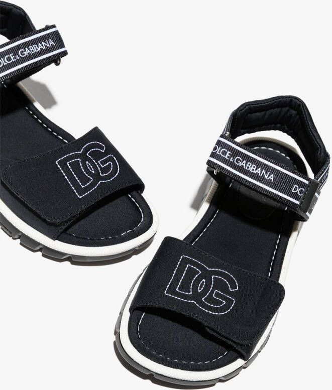 Dolce & Gabbana Kids Sandalen met logoprint Zwart