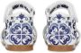 Dolce & Gabbana Kids Leren sandalen met Majolica-print Wit - Thumbnail 4
