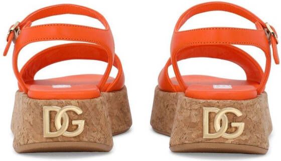 Dolce & Gabbana Kids Sandalen met plateauzool Oranje