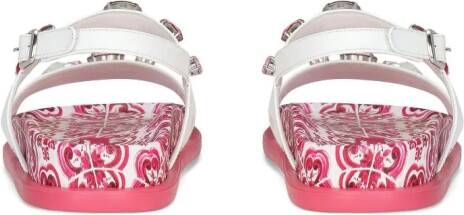 Dolce & Gabbana Kids Sandalen verfraaid met kristallen Wit