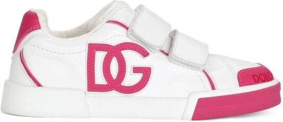 Dolce & Gabbana Kids Portofino Light leren sneakers Wit