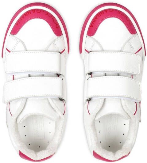 Dolce & Gabbana Kids Portofino Light leren sneakers Wit