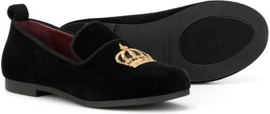 Dolce & Gabbana Kids Slippers met borduurwerk Rood