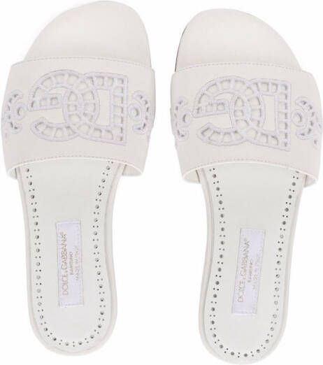 Dolce & Gabbana Kids DG Millenials leren sandalen Wit