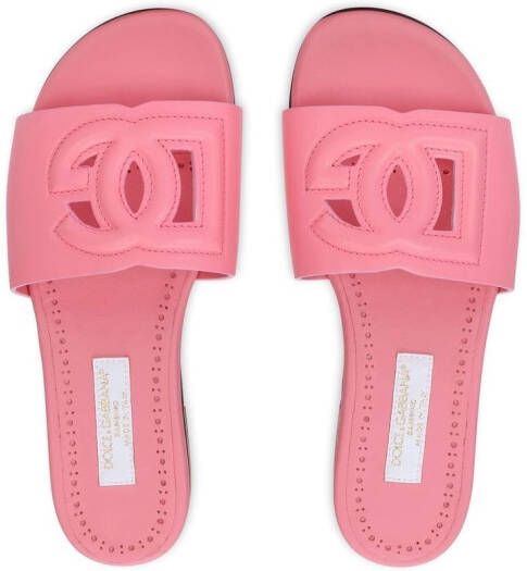 Dolce & Gabbana Kids DG Millennials leren sandalen Roze