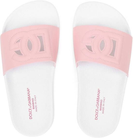 Dolce & Gabbana Kids Slippers met uitgesneden detail Roze