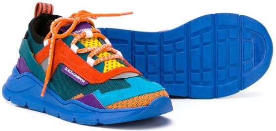 Dolce & Gabbana Kids Sneakers met colourblocking Blauw