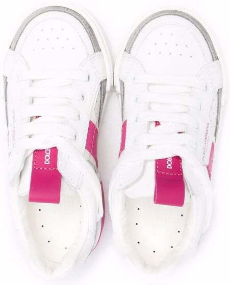 Dolce & Gabbana Kids Sneakers met colourblocking Wit