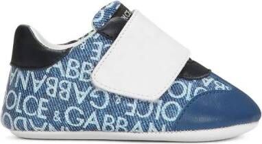 Dolce & Gabbana Kids Sneakers met klittenband Blauw