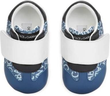 Dolce & Gabbana Kids Sneakers met klittenband Blauw