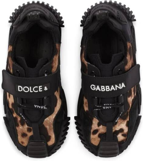 Dolce & Gabbana Kids Sneakers met klittenband Zwart