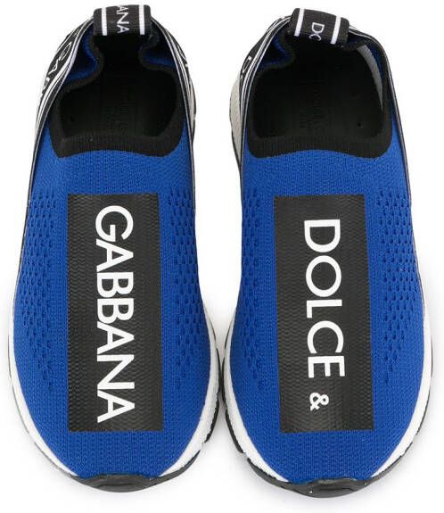 Dolce & Gabbana Kids Sneakers met logo Blauw