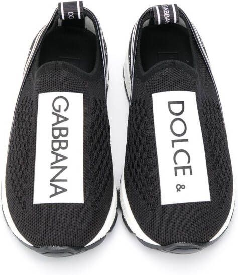 Dolce & Gabbana Kids Sneakers met logo Zwart