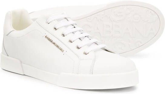 Dolce & Gabbana Kids Sneakers met logoplakkaat Wit