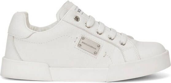 Dolce & Gabbana Kids Portofino Light leren sneakers Wit