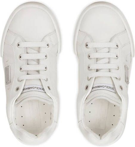 Dolce & Gabbana Kids Portofino Light leren sneakers Wit