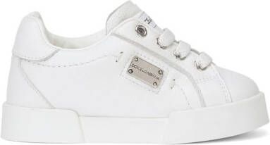 Dolce & Gabbana Kids Portofino Light leren sneakers Wit