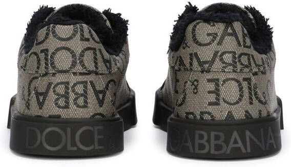 Dolce & Gabbana Kids Portofino sneakers met logo jacquard Zwart