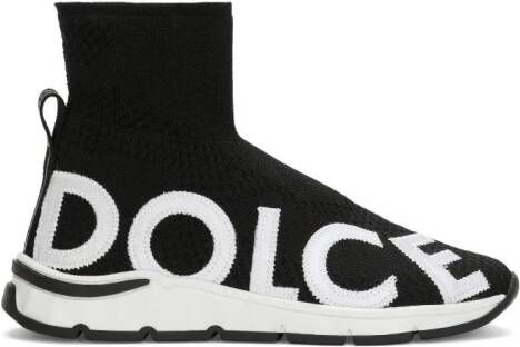 Dolce & Gabbana Kids Sneakers met logoprint Zwart