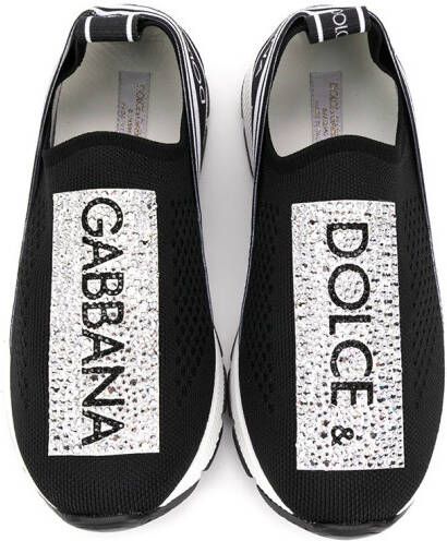 Dolce & Gabbana Kids Sneakers met logoprint Zwart