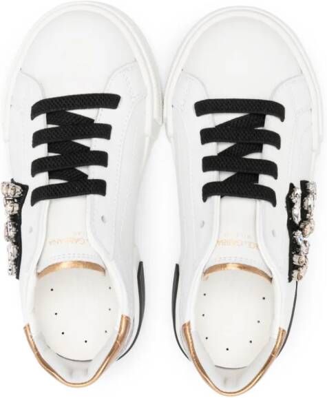 Dolce & Gabbana Kids Sneakers verfraaid met kristallen Wit