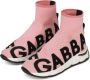 Dolce & Gabbana Kids Soksneakers met logo jacquard Roze - Thumbnail 4