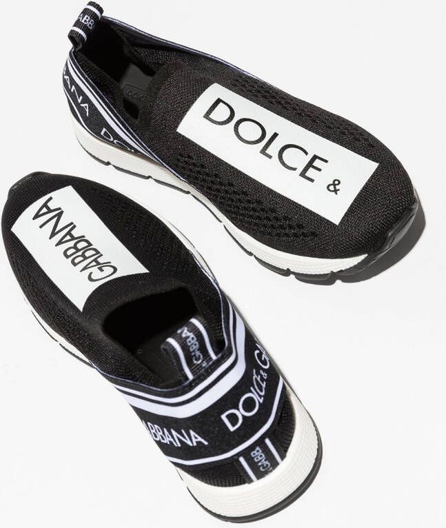 Dolce & Gabbana Kids Soksneakers met logo Zwart