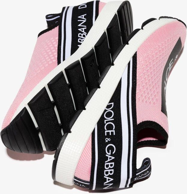 Dolce & Gabbana Kids Soksneakers met logoprint Roze