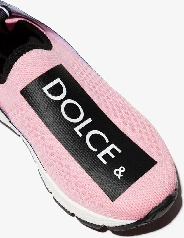 Dolce & Gabbana Kids Soksneakers met logoprint Roze