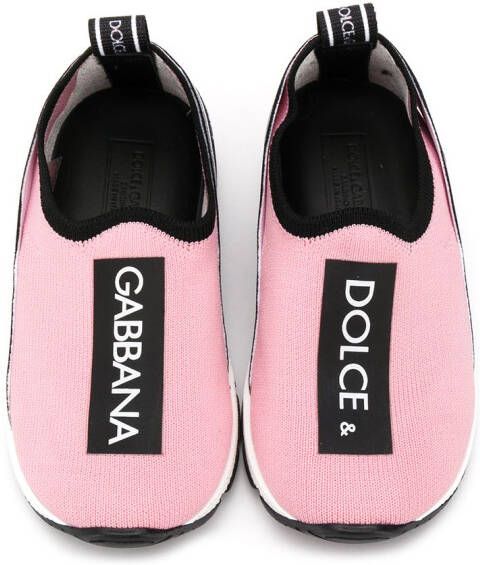 Dolce & Gabbana Kids Sorrento sneakers met logo Roze