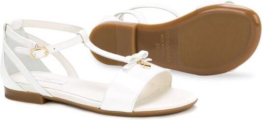 Dolce & Gabbana Kids strappy flat sandals Wit