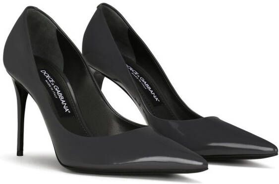 Dolce & Gabbana KIM DOLCE&GABBANA 90mm lakleren pumps Grijs