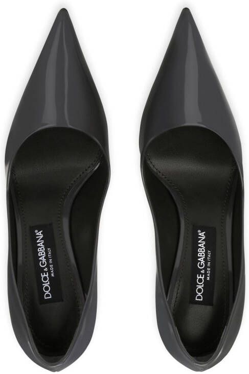 Dolce & Gabbana KIM DOLCE&GABBANA 90mm lakleren pumps Grijs