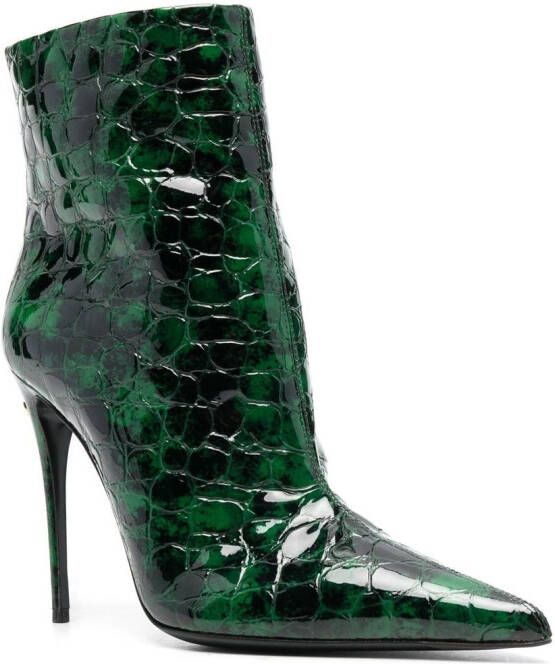 Dolce & Gabbana Laarzen met krokodillenleer-effect Groen