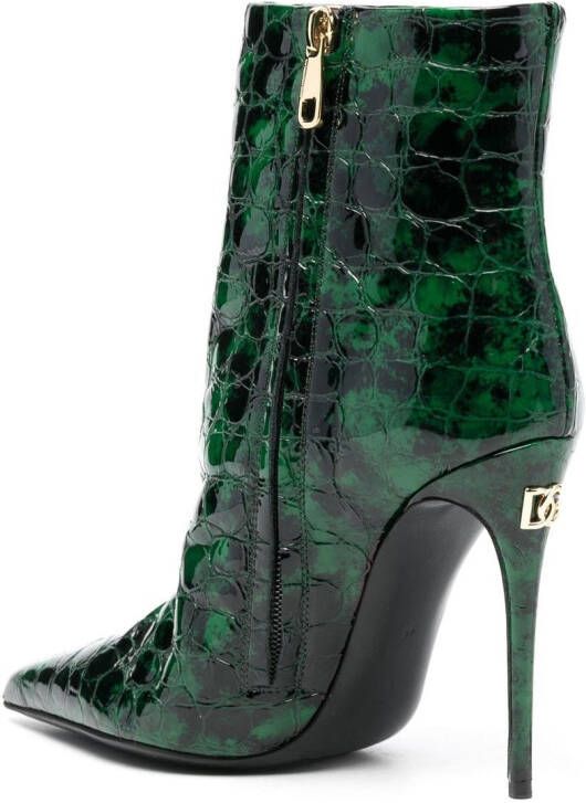 Dolce & Gabbana Laarzen met krokodillenleer-effect Groen