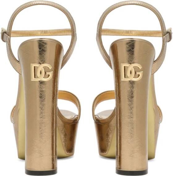Dolce & Gabbana Laarzen met logoplakkaat Goud
