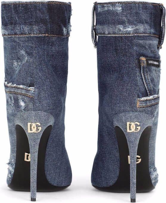 Dolce & Gabbana Denim enkellaarzen Blauw