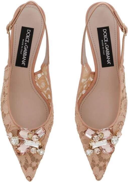 Dolce & Gabbana 60 mm Rainbow Lace slingback pumps Beige
